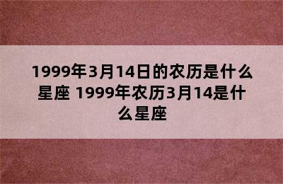 1999年3月14日的农历是什么星座 1999年农历3月14是什么星座